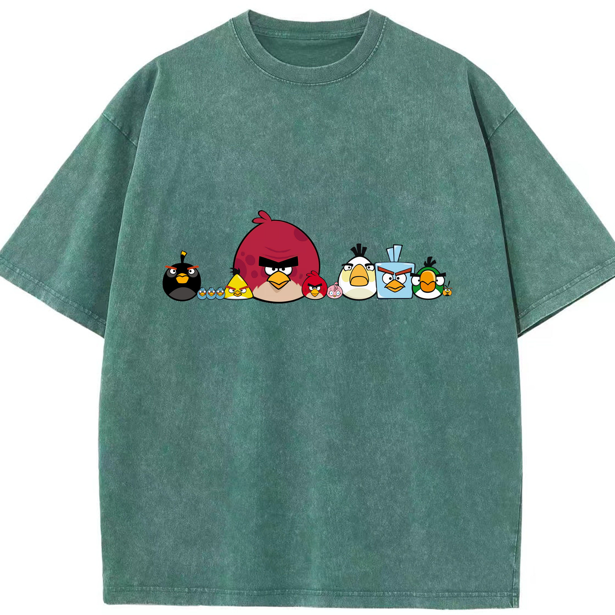 （画像用） Angry Birds アングリーバード 綿100% ヴィンテージ風 半袖Tシャツ（フロントプリント）